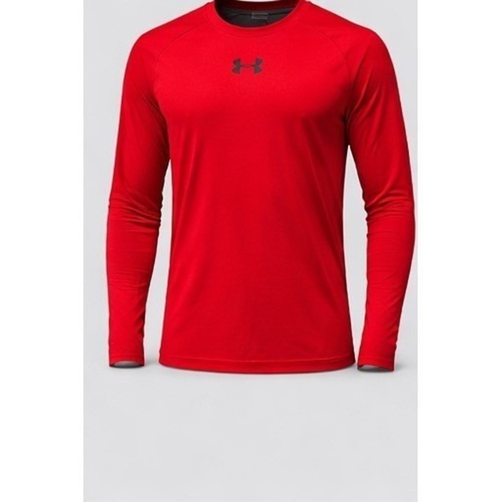 Under Armour Kids Red‎ HeatGear Long Sleeve Fitted Athletic Shirt YXL UPF 30+